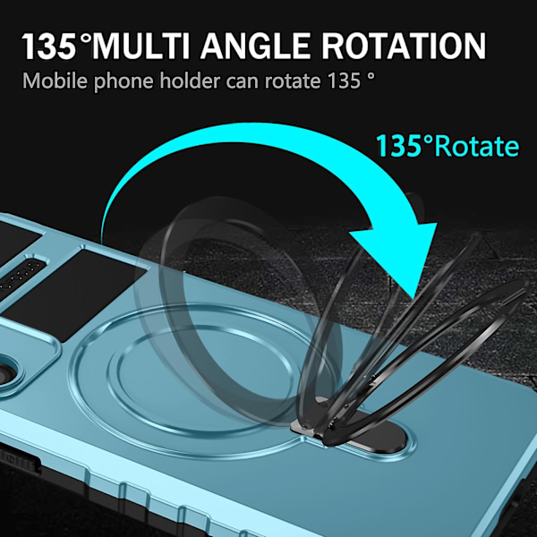 Stötsäkert skal för Samsung Galaxy S24 PC+TPU Kickstand-telefonfodral Kompatibelt med MagSafe Sky Blue