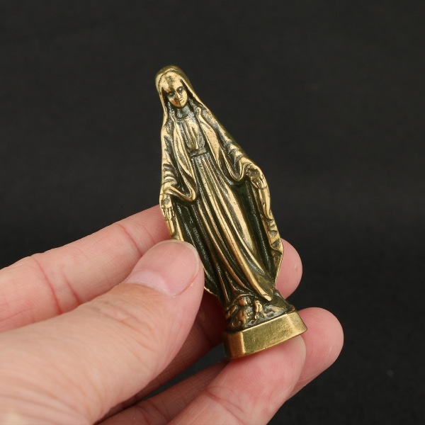Jomfru Maria Figur Kristus Tema Antik stil Hellig Moder Statue Miniaturer Desktop Ornament For Household