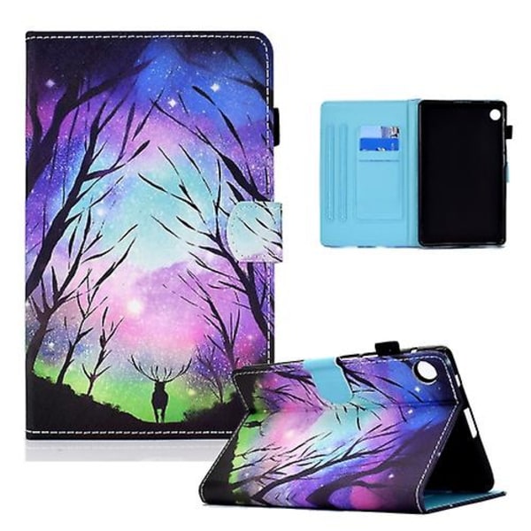 Fargetegnet sydd flip-etui i lær for Samsung Galaxy Tab A9+ Starry Deer