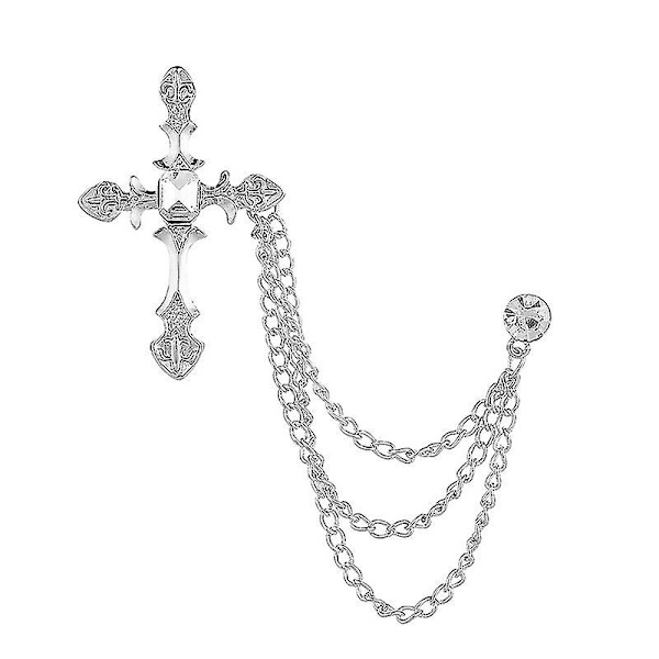Brittiläinen tyyli riipusketju rintakoru retro kristalli corsage pinsi tassel ketju puku takki rintakoru pinsi miehille aviomiehelle lahjat style 4