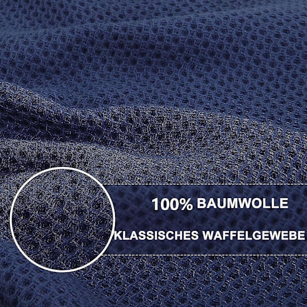6-pack 100% Bomulls Terry Handdukar Köksdisk Rengöring Hängande Slinga Dark blue 34*73cm
