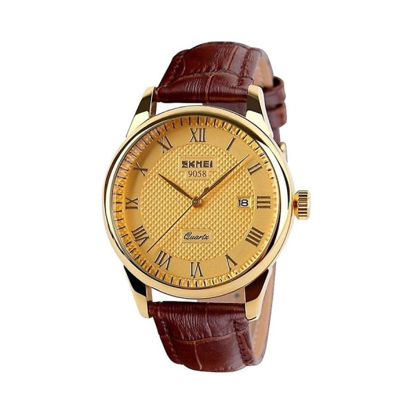 Women's Leather Analog Watch Nn0023sk9058-smallgold-brown