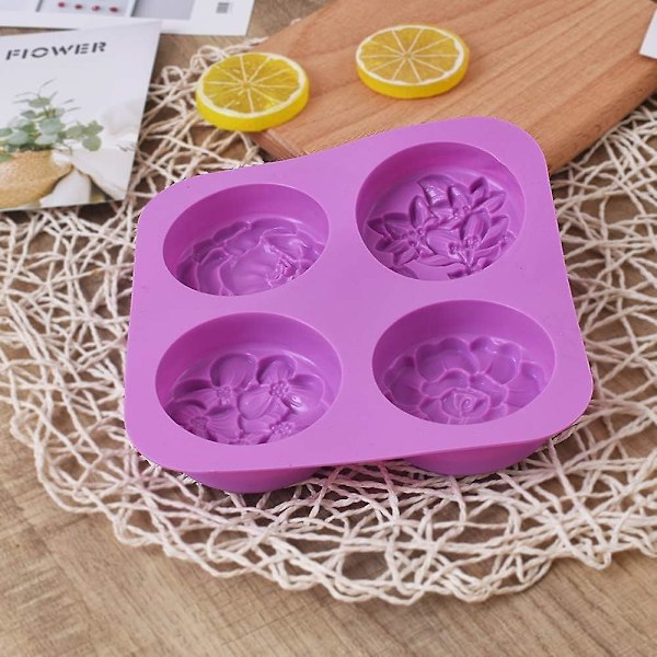Silikonform för tvål i blomform, form för hemlagad tvål, muffins, puddingar