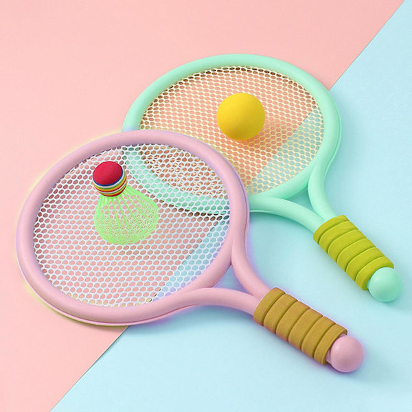 Badminton-maila, liukumaton, urheiluvoimaharjoittelu, lasten badminton-maila, vanhemman ja lapsen peli ulkona Pink