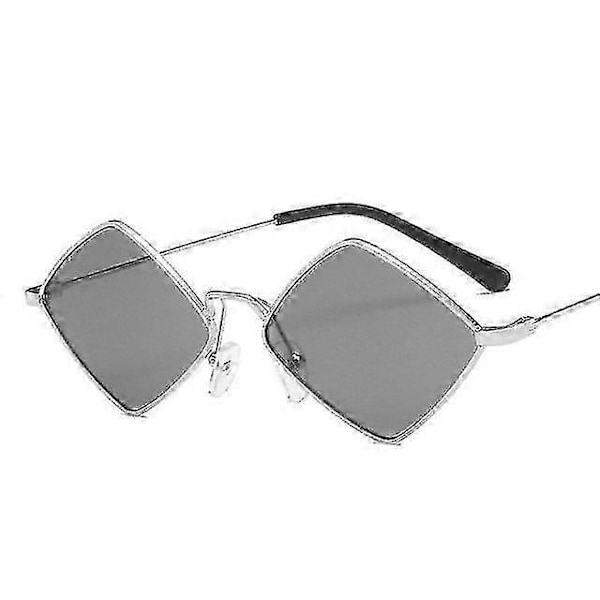 Solglasögon för kvinnor Metall Romb Solglasögon Flerfärgad Valfri silver gray