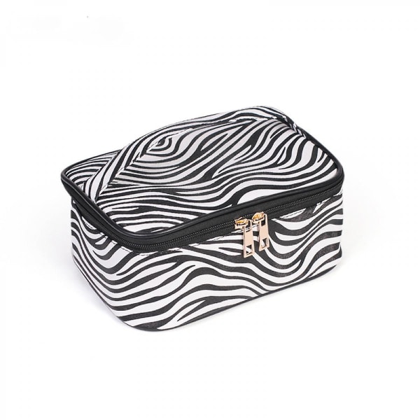 Marble Pattern Cosmetic Makeup Pouch Travel Bag Multifunction Portable Toiletry Bagzebra-stripe