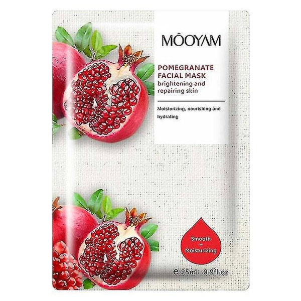 10 stk Mooyam Organic Fruit Mask Sheet Cleansing Hydrating Green Apple Kiwi Blueberry Patch Mask Pomegranate Mask