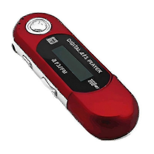 USB MP3-soitin Kannettava Musiikkisoitin Digitaalinen LCD-näyttö 4 Gt Tallennustilaa FM-radio Monitoiminen MP3-musiikkisoitin USB-tikku Red