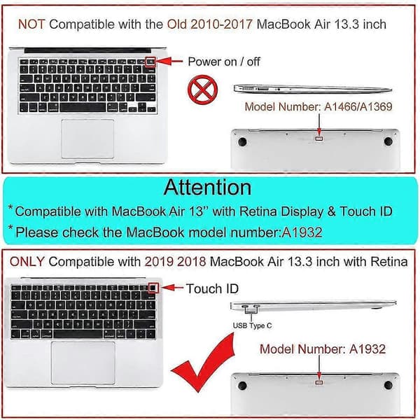 Ultyndt tastaturbeskyttelse til MacBook Air 13-tommer 2020-model