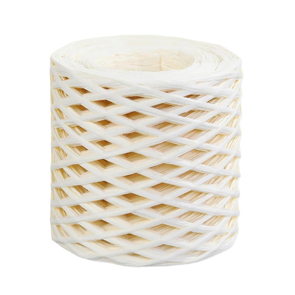 1 rulle pappersrep, återvinningsbart, gör-det-själv, genomskinlig textur, handgjord, inslagning, raffiahalm för festival Beige