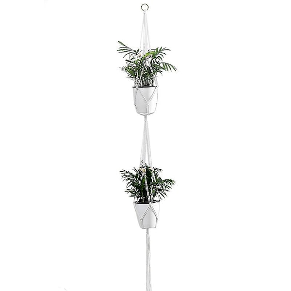 Macrame-kasvitelineet, ripustusruukut sisä- ja ulkokäyttöön, käsintehty ripustuskasviteline ripustusruukkuun sisä- ja ulkokäyttöön, puutarhapatio Combination 2