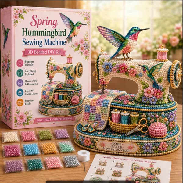 Lite 3D Perledyr Håndverkssett Håndlaget DIY Dyreperesett sewing machine