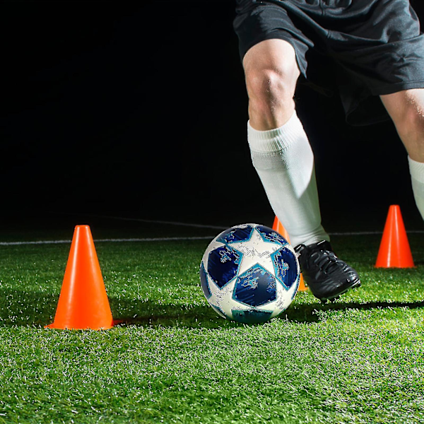 [nr. 5 Blå Sticking Champions League] Europamesterskab Voksen Nr. 5 Pupi Træningskamp Fodbold Black White