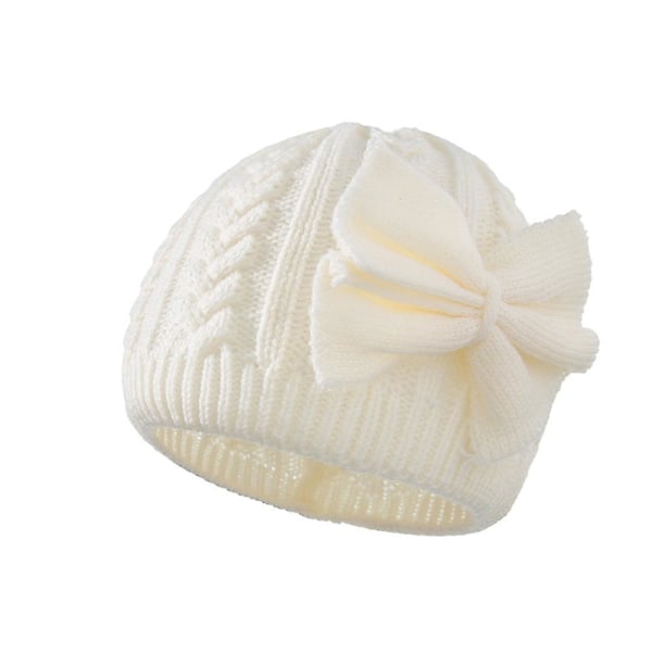 Vintervarm Strikket Babylue For Jenter Bomullsforet Babylue For Jenter white
