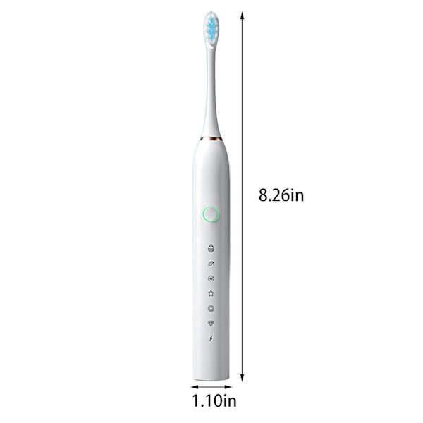 Elektrisk Tandbørste 8 Børstehoved-6 Gear Med Beslag og Rejsetaske-Usb Opladningsmodel Elektrisk Tandbørste-Fuldautomatisk Opladning Lyd Bølge Blød C