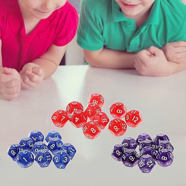 10 st 12-sidiga tärningar D12 Polyhedral Tärningar Familjefest Pub Club Spel Akryl Tärningar Blue