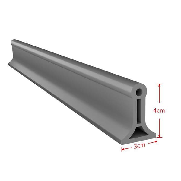 Vandtilbageholdelsesstrimmel til badeværelse, vandtilbageholdelsesstrimmel til køkkenbordvask 3*4 cm Gray 300 cm