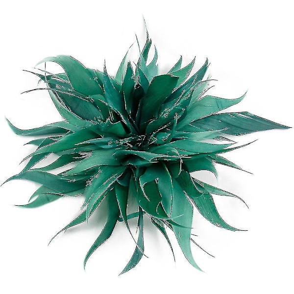 Moderigtig fjer broche strudsefjer tørklæde klemme til kvinder brocher revers nåle kjole tilbehør boutonniere damer hår dark green