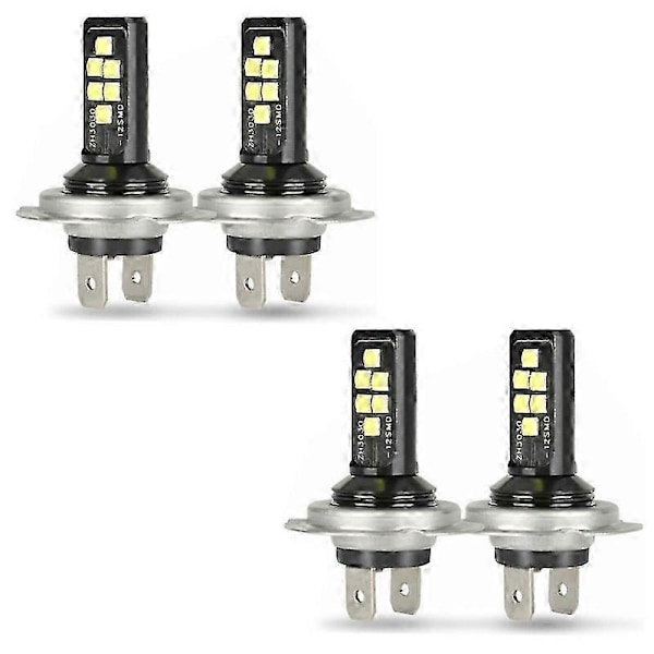 4X H7 LED-frontlys for nærlys 60000LM 6000K 220W Kald hvit