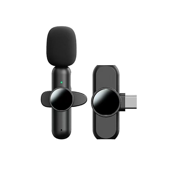 2-pack trådlös lavaliermikrofon, plug and play professionell mini trådlös lavaliermikrofon, trådlös mikrofon för vloggning live-sändning A