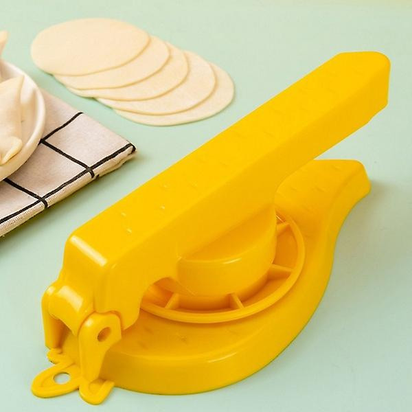 Köksprylar Handpressad Dumpling Skin Bun Form Nudelpress Maskin Hushållskök Dumpling Verktyg Gul