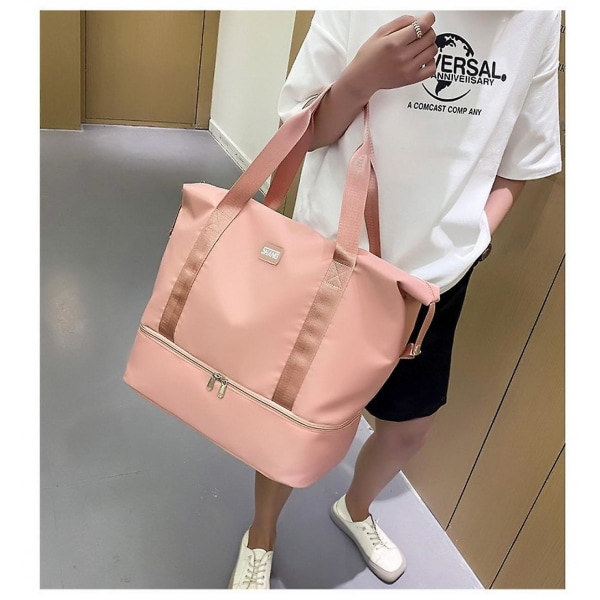 Travel Bag Large Capacity Luggage Wet And Dry Separation Hand Luggage Travel Bag Shoulder Shopping Bag Sports Bags Pink