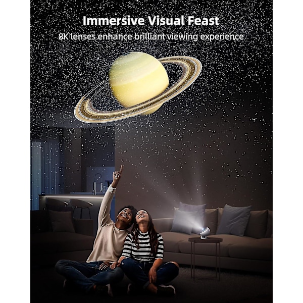 13 i 1 Planetarium Galaxy Projektor, 8k Stjerneprojektor Med Timer, Nebula Stjerne Natlys Til Børn Voksne, Soveværelse Loft Dekoration, Hjemmebiograf, Fødselsdag black and white