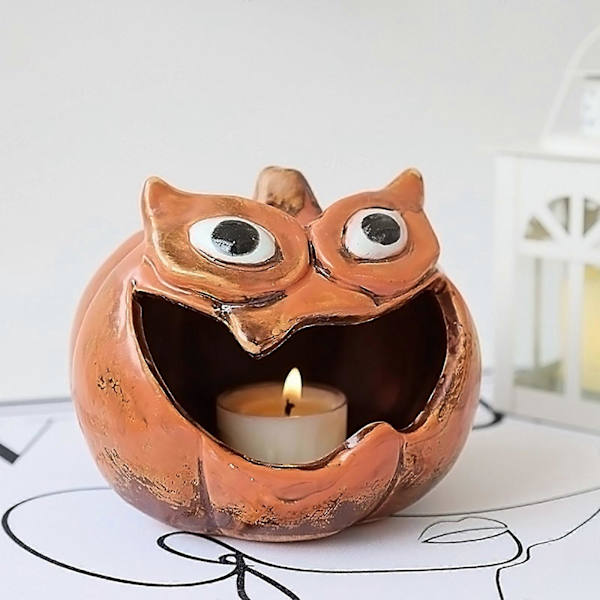 Halloween Ljusstake Dekoration Påsk Dekoration Pumpa Lykta Hus Helig Träram A