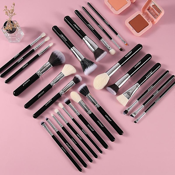 Sminkborste ögonskuggsborste komplett set av djurhår cosmetic bag