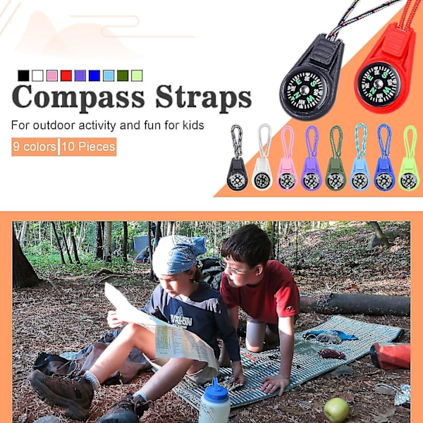 Mini Kompassi Lapsille Kompassi Avaimenperäpainike Kompassi Irtotavarana Paracord Vaellus Selviytyminen Pienet Kompassit Lapset Partio Kompassi Kesäkuu 10pcs