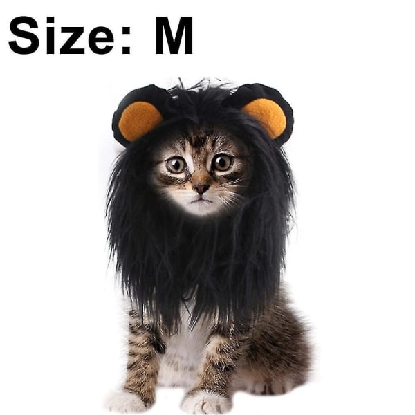Lion Mane Wig Pet Costumes Hat For Halloween Christmas Dress Up Decoration For Kitten Cats