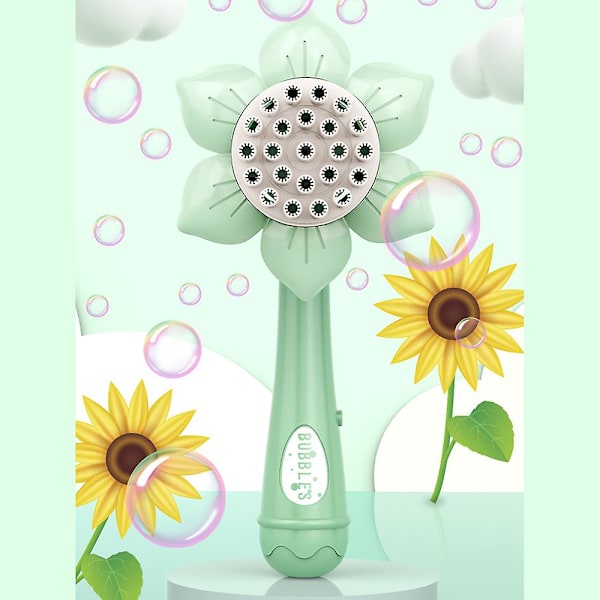 23 hål elektrisk bubbelpistol solrosduschform Gatlin bubbelmaskin barntoy Color Box Green