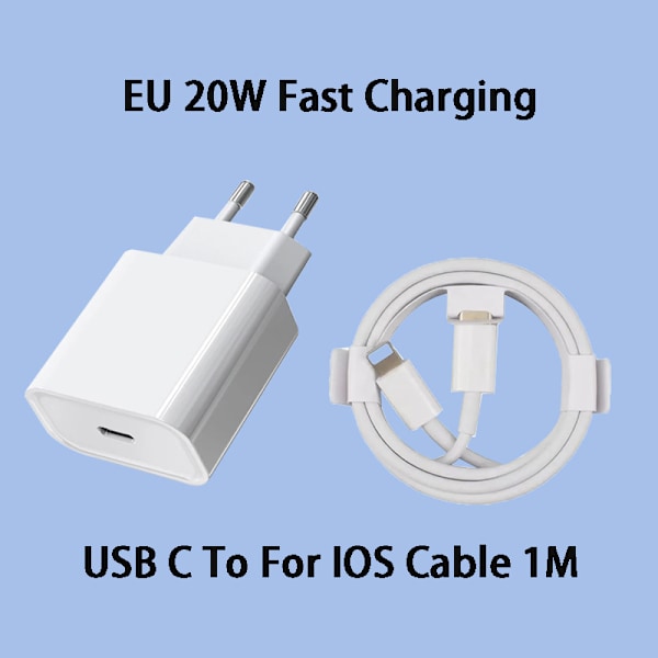iPhone-laddare - snabbladdare - adapter + kabel 20W vitt paket iPhone 1 piece