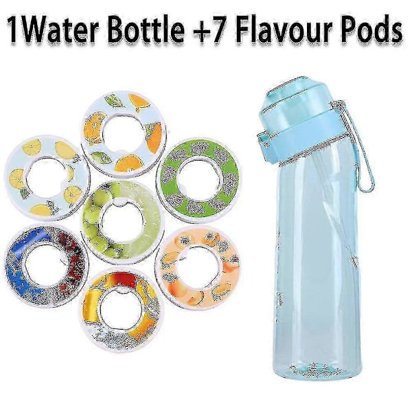 Smagstils Vandflaske Med 7 Smagspods Air Water Up Flaske Frostmat Sort 650ml Air Starter Up Sæt Vandkop Til Camping Sport Kr F China