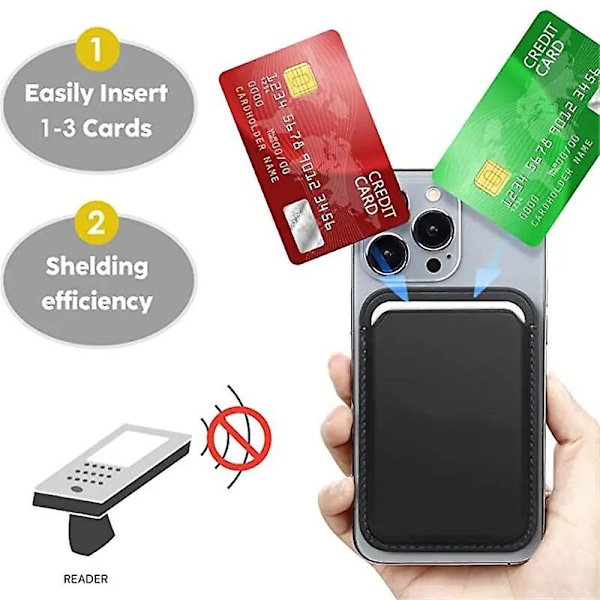 Jaster MagSafe Wallet Læder Kompatibel Til Iphone 14 13 12 11 Pro Max Xr Xs Max 7 8 Plus RFID Kort Holder Med MagSafe Magnet Red