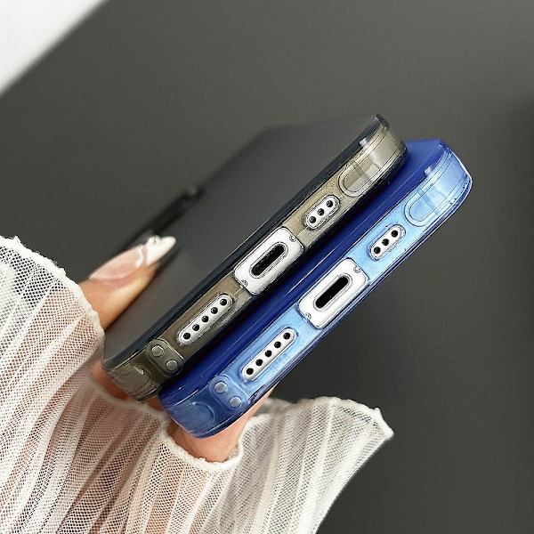 Genomskinlig matt telefonfodral i TPU+PC till Iphone 14 Plus, stöttåligt bakskydd Purple