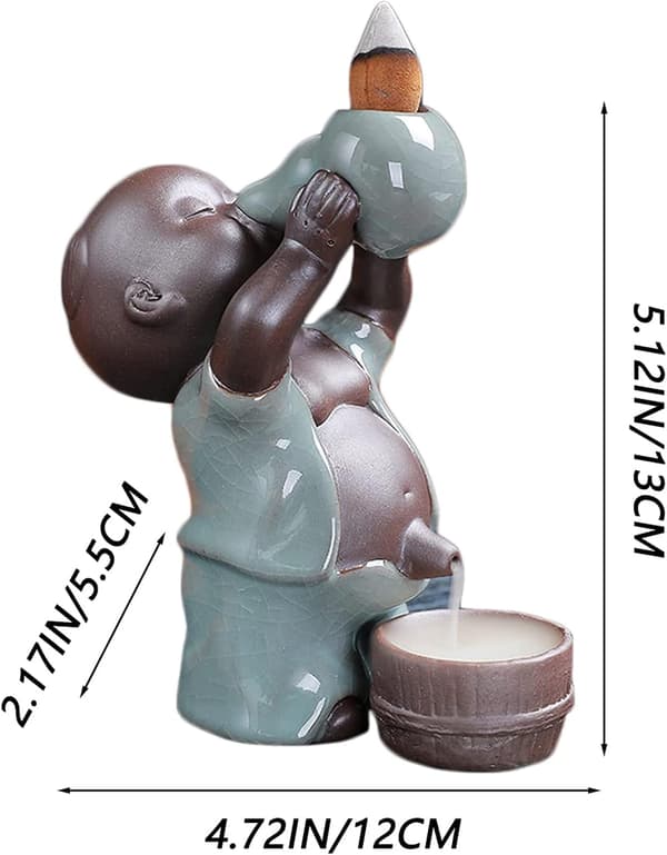 Tilbageflydende Røgelsesbrænder, Håndlavet Keramisk Røgelseskegleholder Aromaterapi Ornament til Yoga Rum Hjem Decor