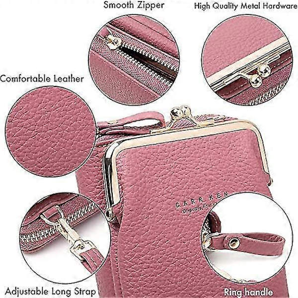 Damen Mobiltelefon Lommebok Mini Mobiltelefonveske Skulderstropp Pu Damen Mobiltelefonveske