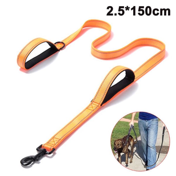 Pet Gear Dog Leash1.5m Long Padded Two Handle Heavy Duty Double Handles Lead For Control Safety Training Leashes For Large Dogs Or Medium Dogs
