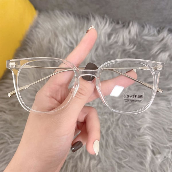 Ultra-klare mote flate speilbriller faste sklisikre fleksible holdbare briller universal ramme for menn og kvinner Transparent Box