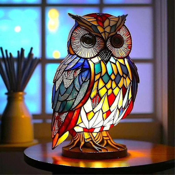 Platt metallbordsdekoration och heminredning djur bordslampa serie2024 Owl