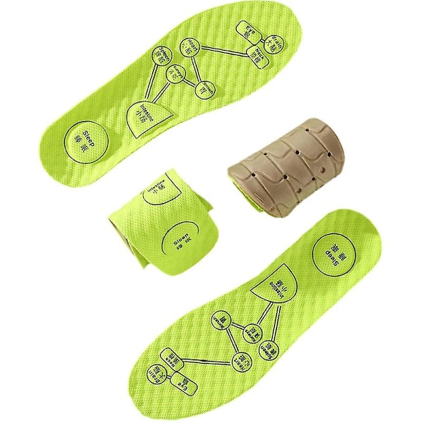 Akupressurmagnetiska Massageinlägg för Män/Kvinnor, Fotmassager Shoe-pad Fotterapi Reflexologi Smärtlindring Skoinlägg Läder Latex Inlägg green 41-42