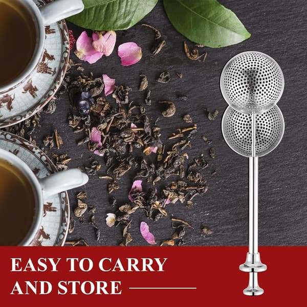 Bryggeenhet i rustfritt stål te-infuser kopphåndtak te-infuser te-sil for løse bladte 2 stk (sølv)