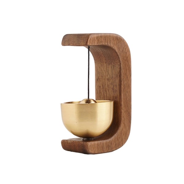Dörrklocka Hållbar Lätt att installera Högt ljud Massivt träram Butiksingång Ring Magnetisk Trä Dörrklocka Inflyttningspresent Kaesi Brown