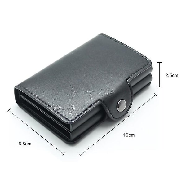 Plånbok med dubbelt stålblock för RFID-NFC-skydd, POP UP-korthållare Black Black - 12st Card
