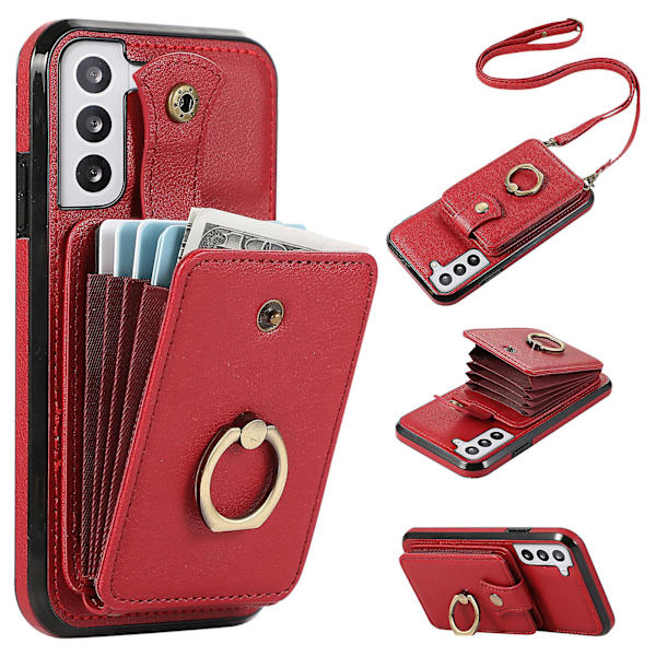 Samsung Galaxy S23+ Fodral Rfid Blockering Mobiltelefon Skal Stöd Tpu+pu Läder Skal Red