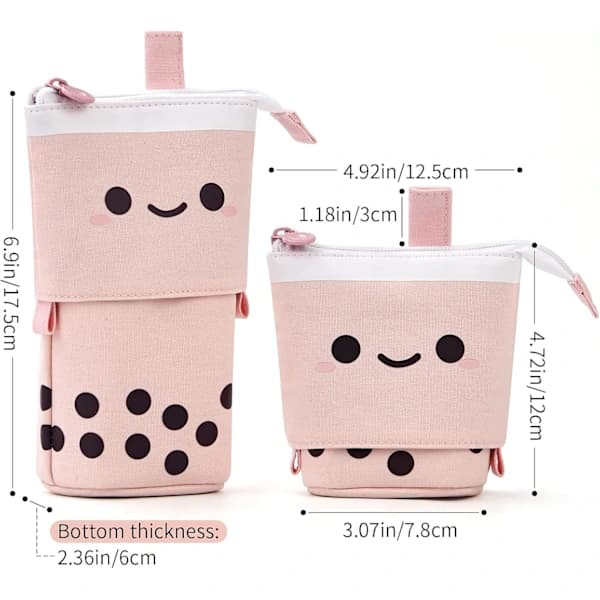 Pennfodral, bubbelte-format pennfodral, rosa.