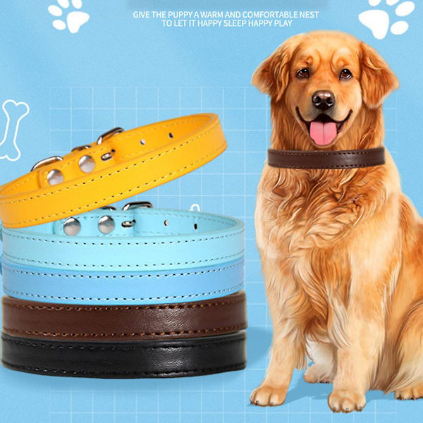 Leather Puppy Collars Adjustable Dog Collars For Large Medium Small Dogs Multicolor Pet Collar