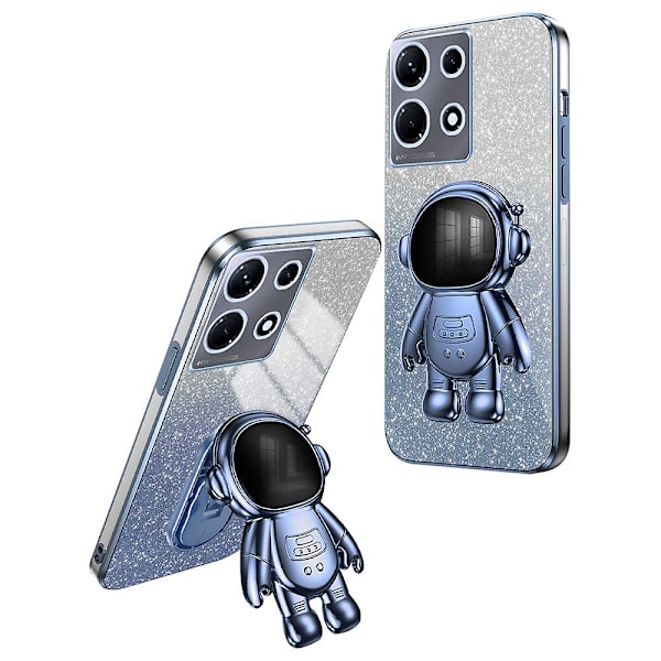 For Transsion Infinix Note 30 VIP 5G -kotelo jalustalla, galvanoidulla PC+TPU-puhelinkotelo Blue