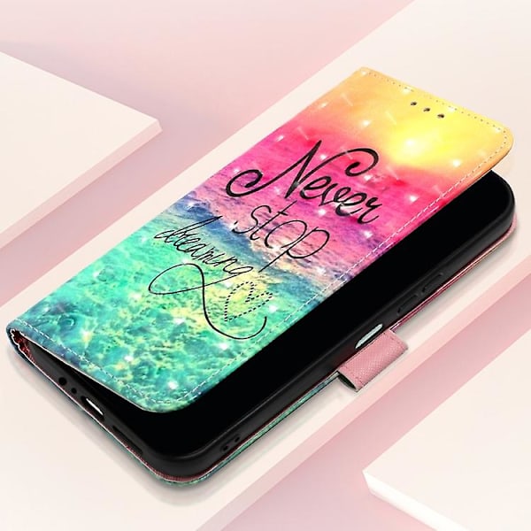 For Samsung Galaxy A05s 3D Maleri Vandret Flip Læder Mobiltelefon Etui Chasing Dreams